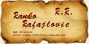 Ranko Rafajlović vizit kartica
